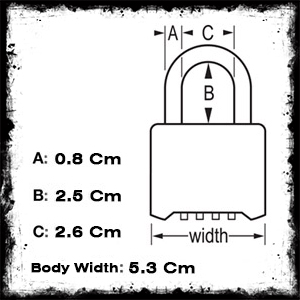 Master Lock 178D 4 Digit Combination Padlock Dimensions مشخصات مسترلاک ۴ رقمی