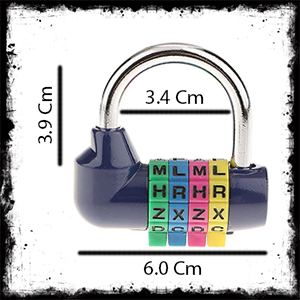 Jing Long 4 Letter Color Padlock  JH-206S Dimensions مشخصات قفل ۴ حرفی رنگی 