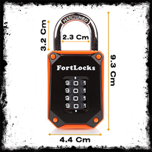 FortLocks 4 Digit Combination Vertical Padlock Dimensions مشخصات قفل ۴ رقمی عمودی فورتلاکس