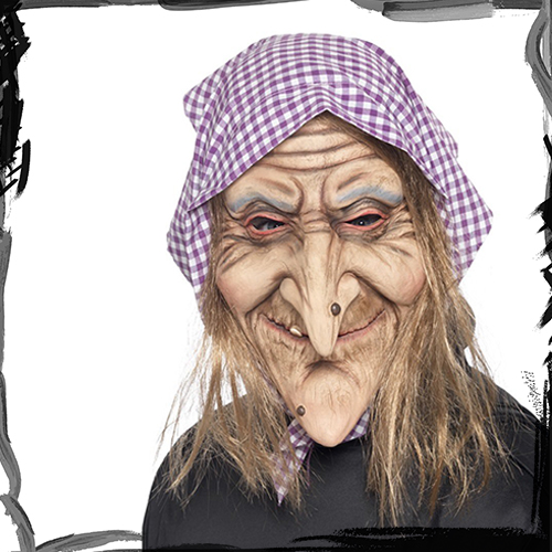 Smiffys Old Witch Halloween Mask ماسک ترسناک جادوگر لاتکس اورجینال