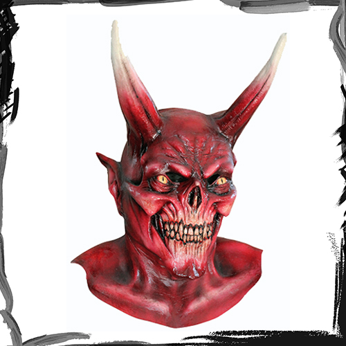 Red Devil Mask Scary Creepy Halloween ماسک لاتکسی ترسناک شیطان اتاق فرار اسکیپ روم هالووین