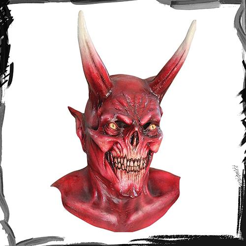 Ghoulish Productions Red Devil Mask Scary Creepy Mask Halloween ماسک ترسناک لاتکسی شیطان اتاق فرار اسکیپ روم هالووین