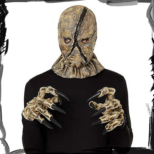 Spirit Halloween Scarecrow Set Mask Scary Creepy Halloween ماسک و دستکش لاتکسی ترسناک مترسک اتاق فرار اسکیپ روم هالووین