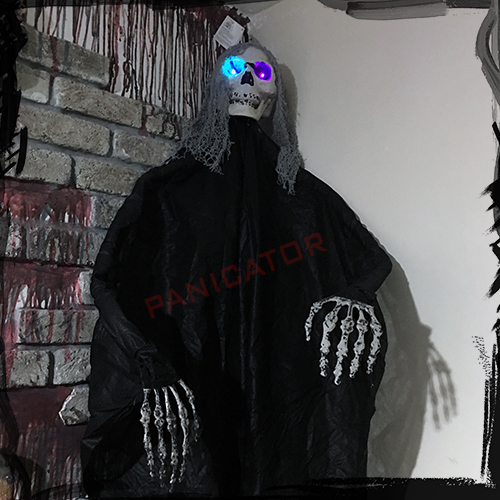 Hanging Skeleton Ghost Scary Creepy Halloween prop آویز ترسناک شبح اسکلت ال ای دی لوازم جانبی دکوری اتاق فرار اسکیپ روم هالووین