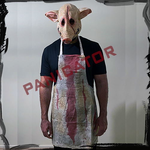 Fun World Pork Grinder Costume Scary Creepy Halloween کاستوم ماسک لاتکسی ترسناک خوک قصاب اتاق فرار اسکیپ روم هالووین
