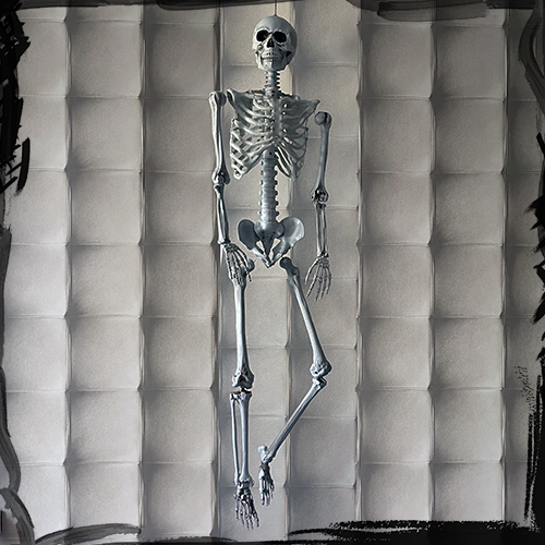 Full Size Skeleton Scary Creepy Halloween prop اسکلت تمام قد لوازم جانبی دکوری اتاق فرار اسکیپ روم هالووین
